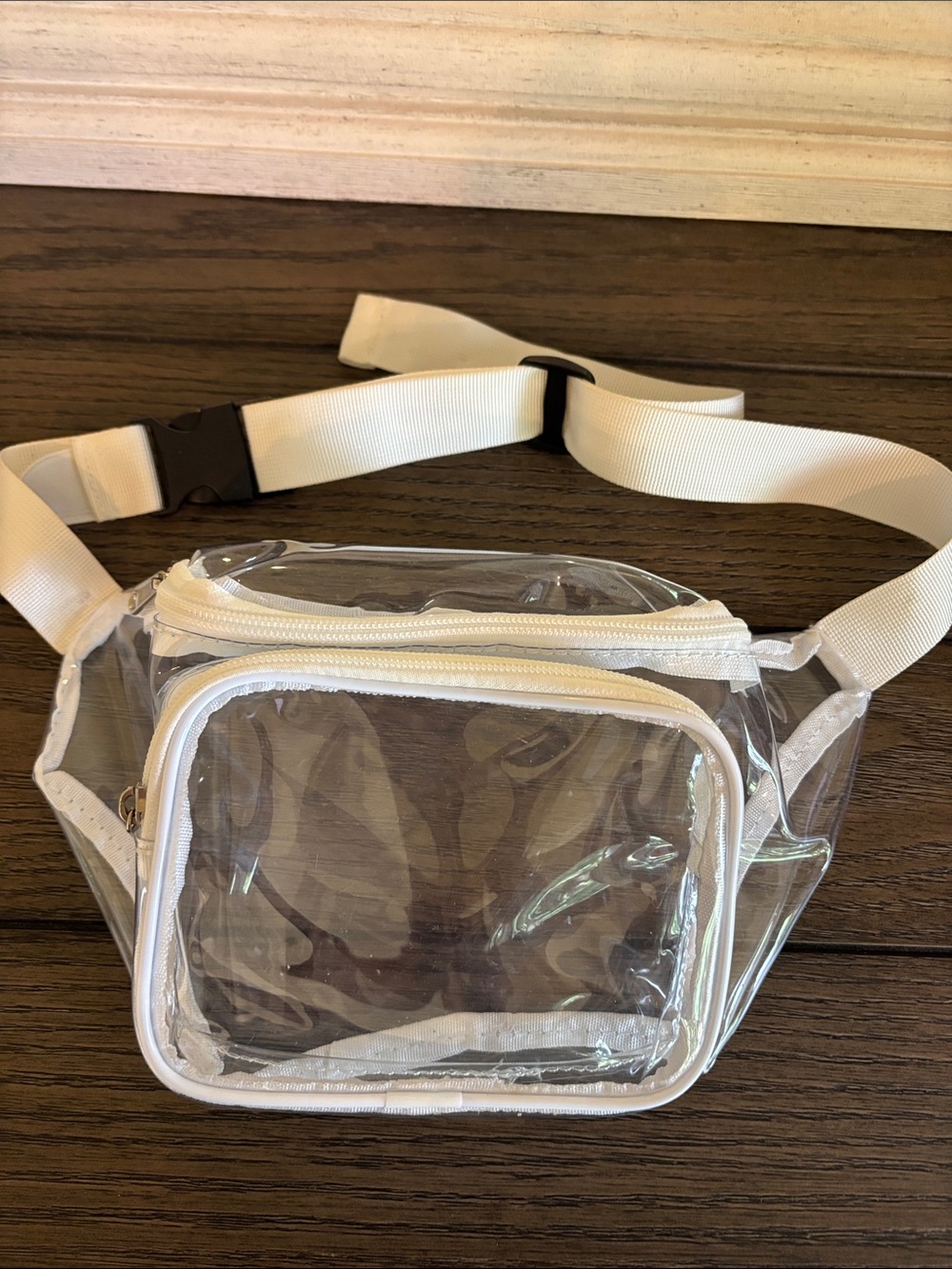 Clear White PVC Belt Bag - Transparent Fanny Pack